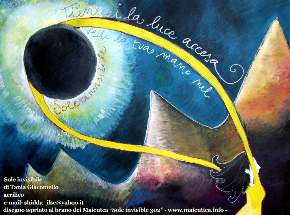 I presenti al compleanno maieutico 2010 hanno avuto la fortuna di godere in anteprima della visione di quest'opera. Primo disegno di Tania Giacomello,