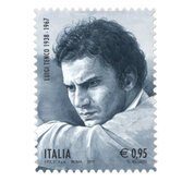 Il francobollo per i cinquant’anni della morte di Luigi Tenco
