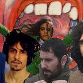 Francesco Bianconi, Alberto Ferrari dei Verdena, Lucio Corsi, Iosonouncane e Andrea Laszlo De Simone, fotoscioppati sopra la copertina dei King Crimson