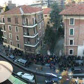 Un momento del festeggiamento dal balcone per l'Epifania
