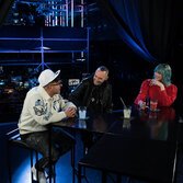 Geolier, Fabri Fibra e Rose Villain - foto di Karim El Maktafi