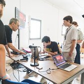 Un momento del laboratorio - foto u.s. Medimex