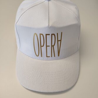 Cappellino bianco logo Opera oro