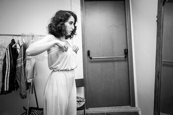 Cate nel backstage prima del concerto