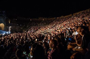 Il palco del Teatro Antico di Taormina