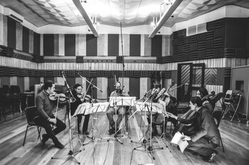 with orchestra