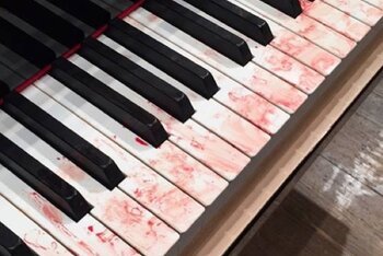 Blood on the piano
