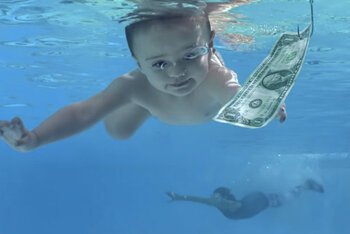 La copertina di "Nevermind" dei Nirvana, via YouTube