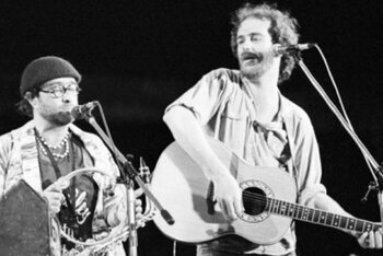 Lucio Dalla e Francesco De Gregori durante il tour di Banana Republic
