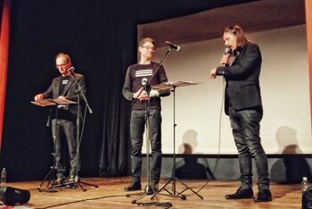 I fondatori della 19'40''. Da sinistra a destra: Sebastiano De Gennaro, Francesco Fusaro, Enrico Gabrielli