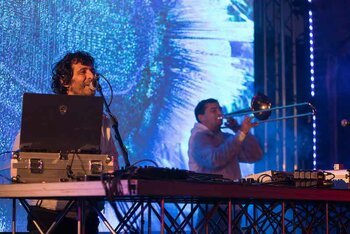 Dj Gruff e Gianluca Petrella live al Ride il 25 settembre 2020, foto Nicola Braga
