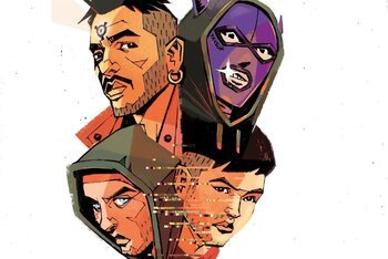 Dettaglio della copertina di "Bloody Vinyl 3", con Slait, tha Supreme, Low Kidd e Young Miles