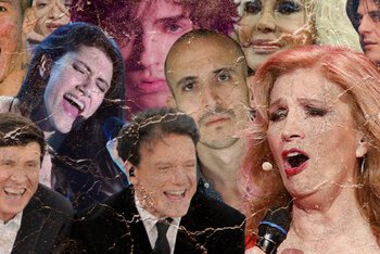 Un collage artistico con qualche  Big del Festival di Sanremo 2022