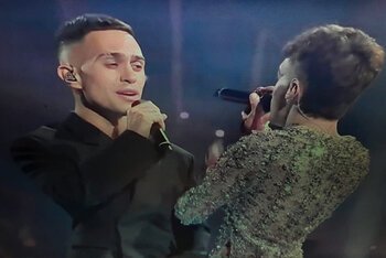 Mahmood e Blanco coi testoni