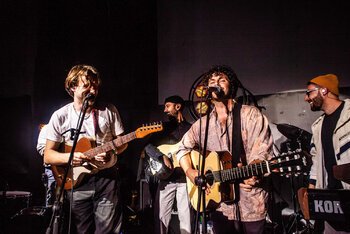 Rbsn e Marco Castello durante una serata organizzata da ODD Clique