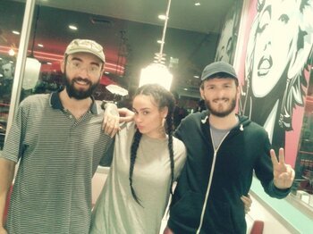 Baseball Gregg with popstar Kehlani in Sacramento - July 2016