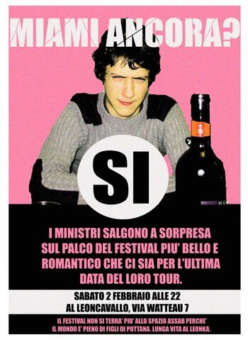 La locandina per il live dei Ministri al MI AMI Ancora