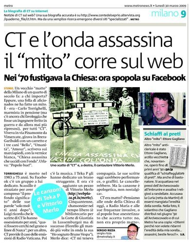 Articolo apparso su Metro-Milano