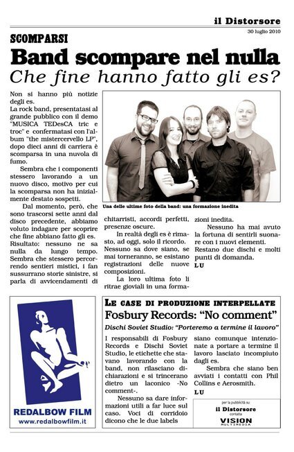 band scompare nel nulla