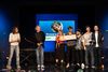 Da sx a dx: Loris Fabiani, Rocco Federico Cocchia, Rossana De Pace, Alessandro Nitti, Alberto Anoniucci, Giulio Milanesi, Filippo Ferrari - Zelig, LegamiAnonimi Song Contest - foto di Roberta Gianfrancesco 
