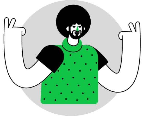 illustrazione di un omino yeah